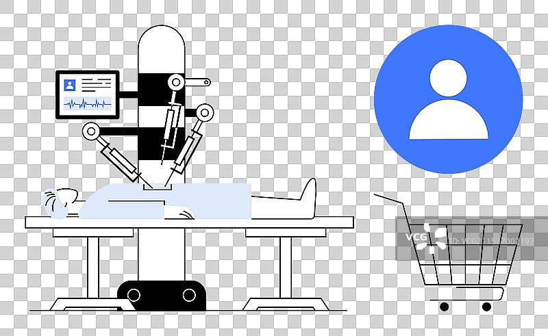 机器人手术正在对一位正在购物的患者进行操作图片素材