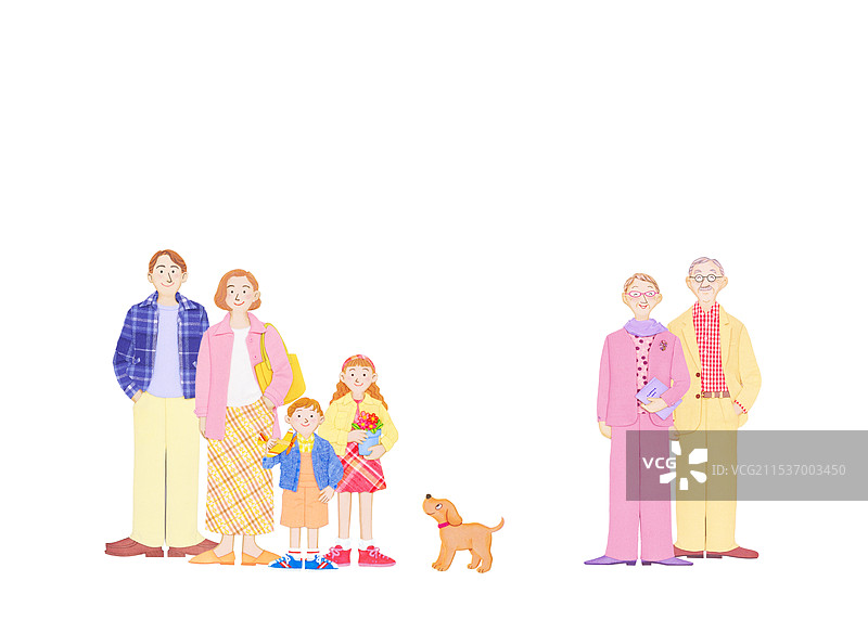 两个家庭图片素材