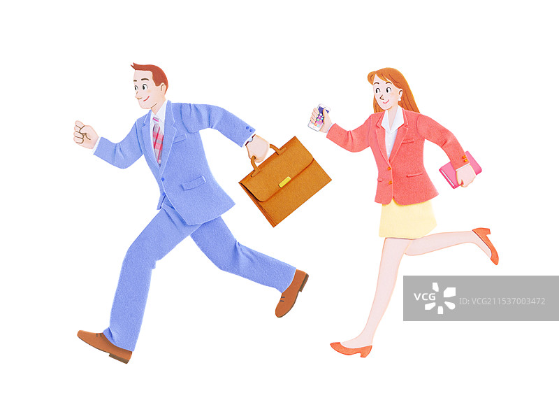 奔跑的商人和办公室职员图片素材