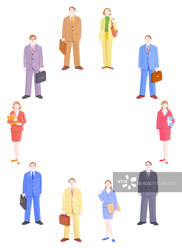 商人和办公室工作人员的圈子图片素材