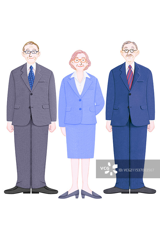 三位在职的老年人图片素材