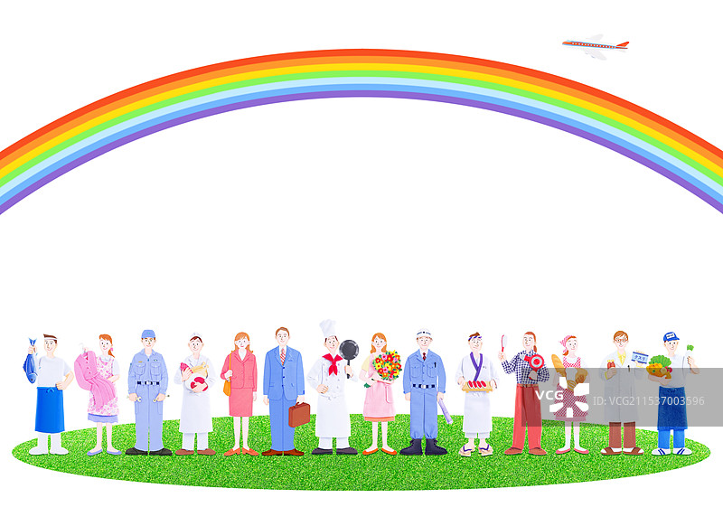 各种职业与彩虹图片素材