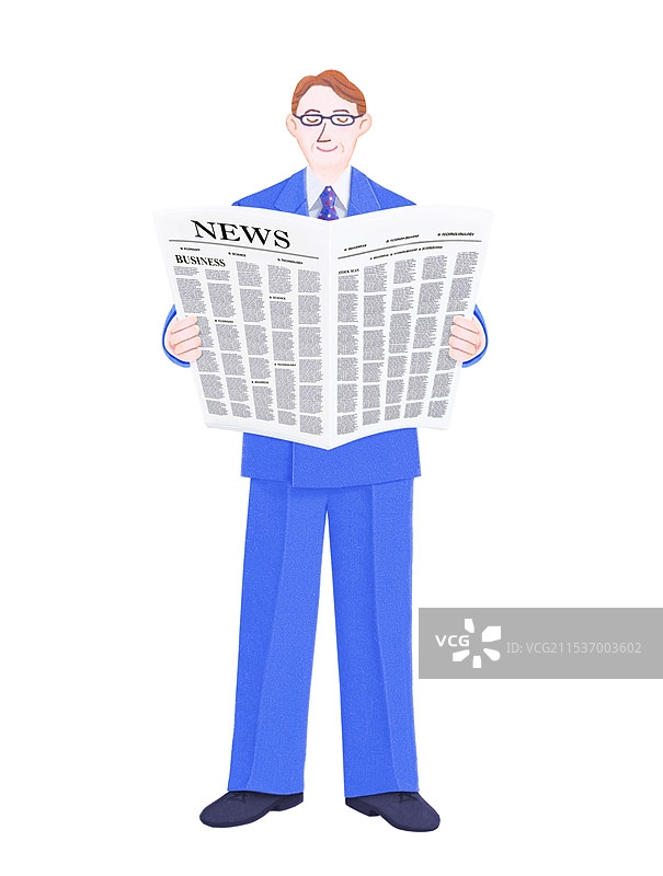 商人们在阅读报纸图片素材