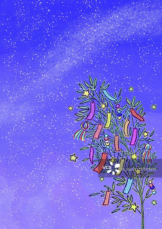 星空与七夕装饰图片素材