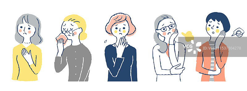 五位处于困境中的女性图片素材