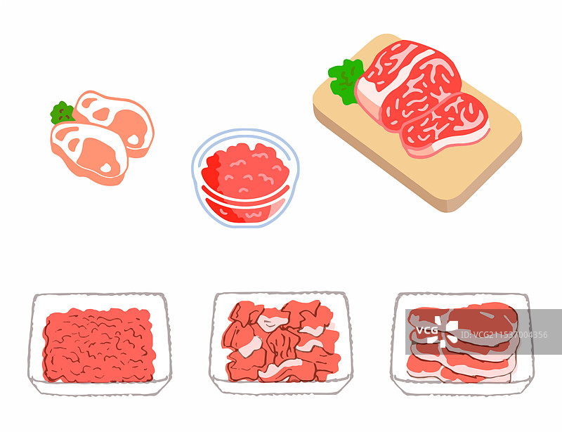 各种肉类部位组合图片素材