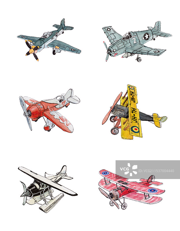 各种锡制飞机图片素材