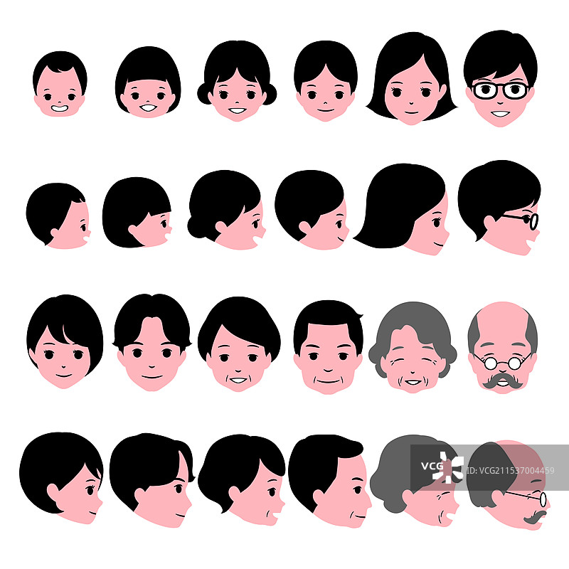 不同年龄男女的面孔_B图片素材