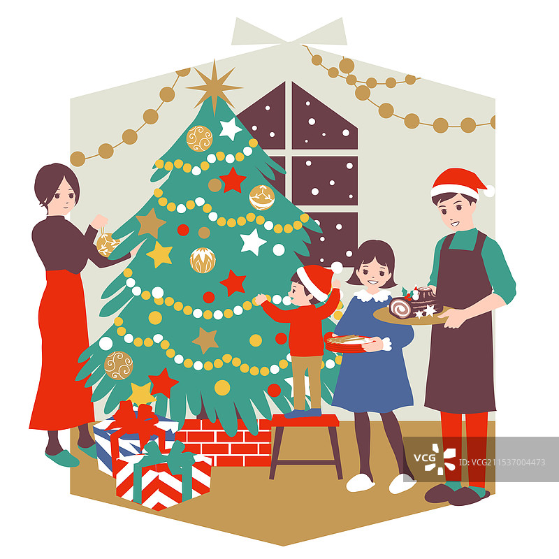 家庭圣诞节图片素材