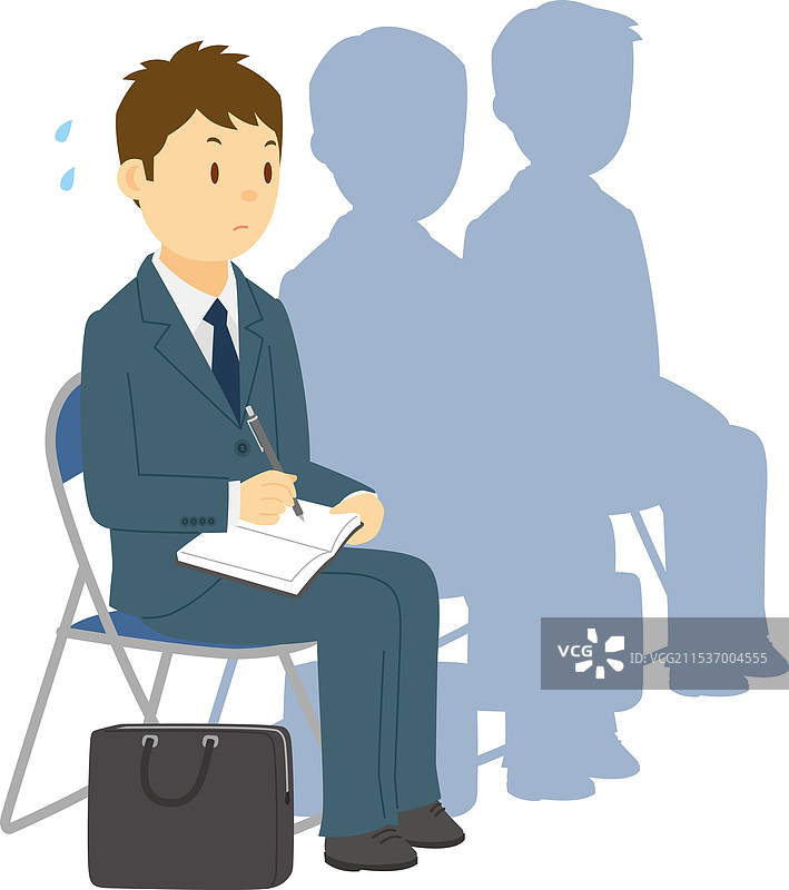 大学男生正在参加求职考试图片素材