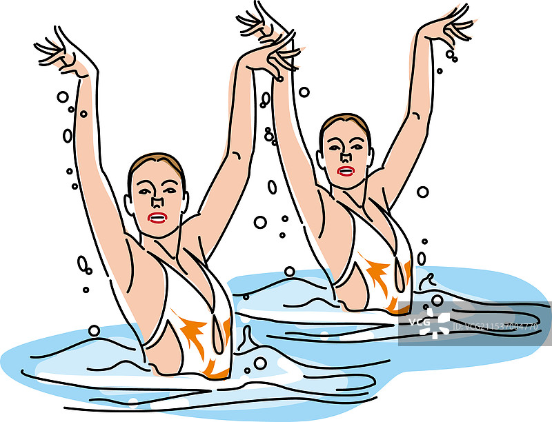 双人花样游泳图片素材