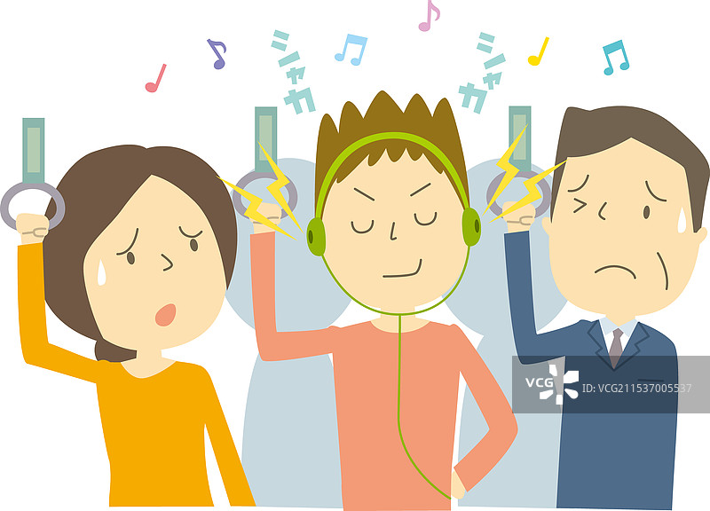 耳机漏音令人烦恼图片素材