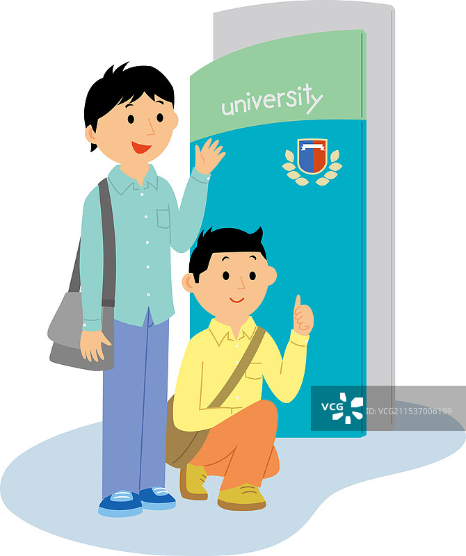 两名年轻男子在国外大学接受培训图片素材