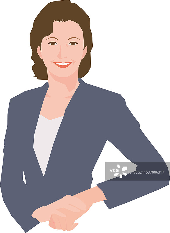 微笑的中年及老年女商人图片素材