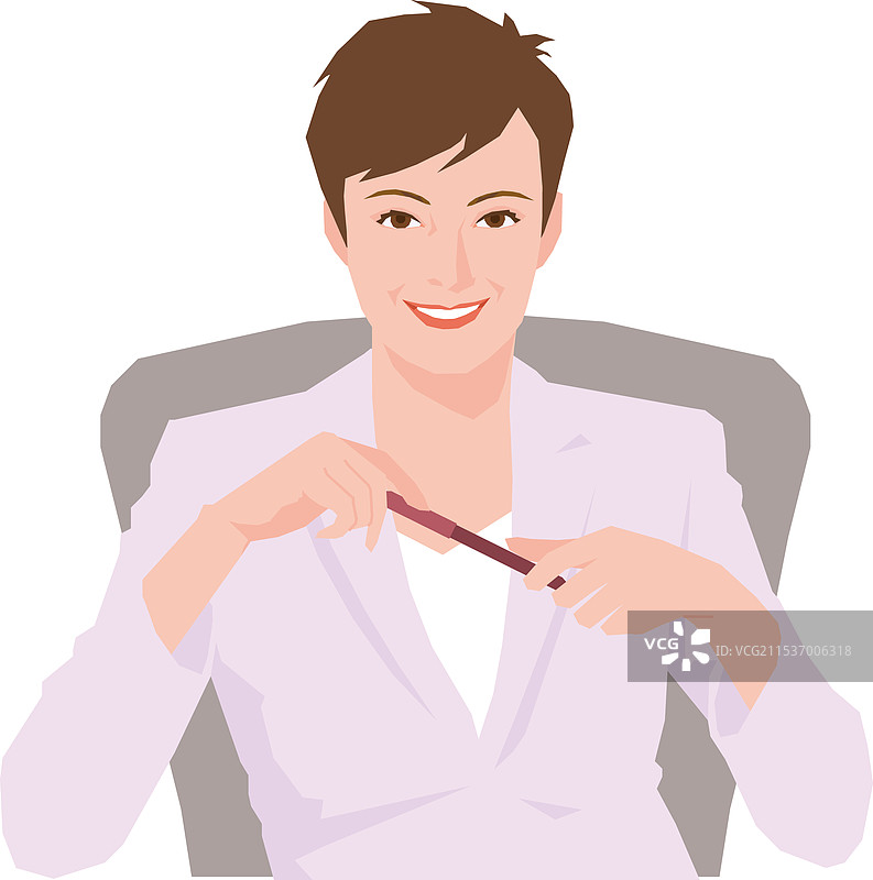 微笑的中年及老年女商人图片素材