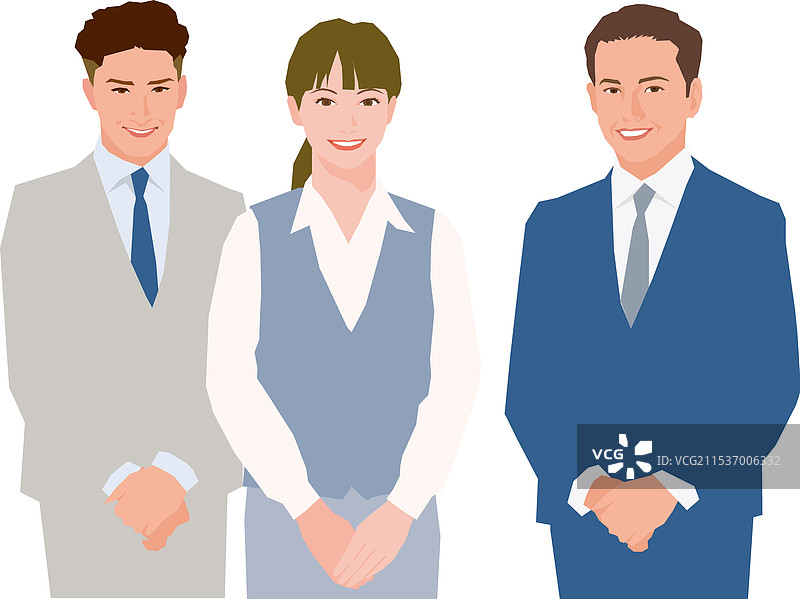 微笑的年轻男商人和女商人图片素材
