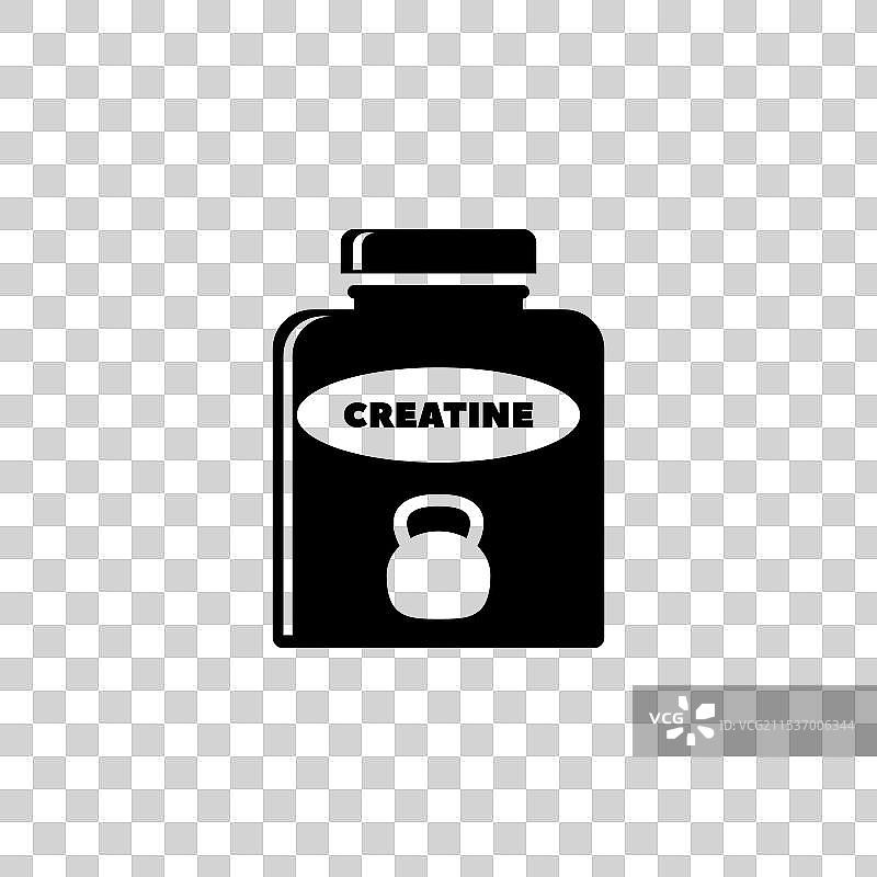黑色肌酸补充剂罐的图标图片素材