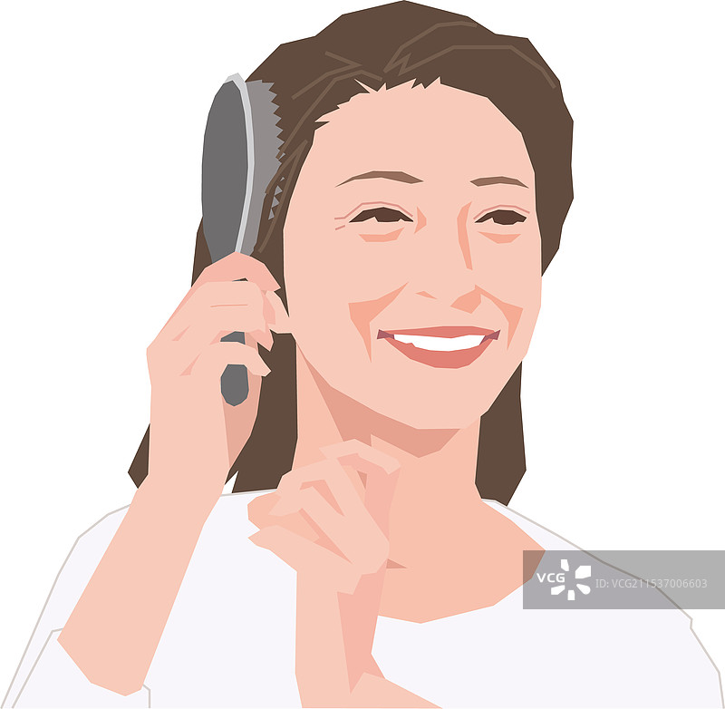 活跃的老年女性正在染她的灰发图片素材