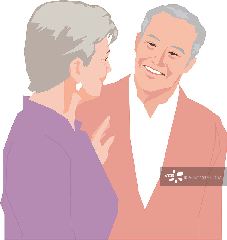 活跃的老年夫妇享受交谈时光图片素材