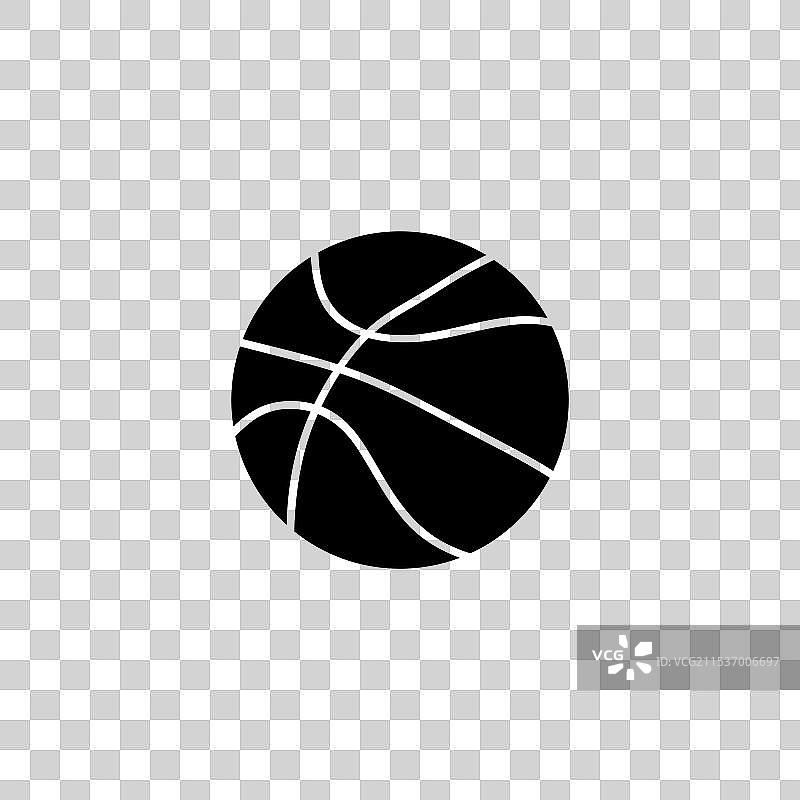 现代简约黑白篮球图标图片素材