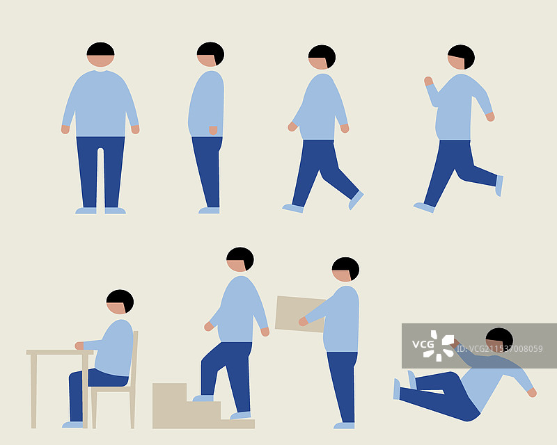 肥胖男性和女性（各种行为）图片素材