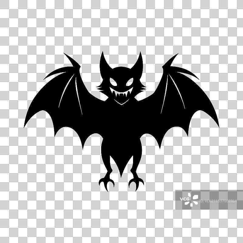 万圣节派对邀请的飞行吸血鬼蝙蝠图标图片素材