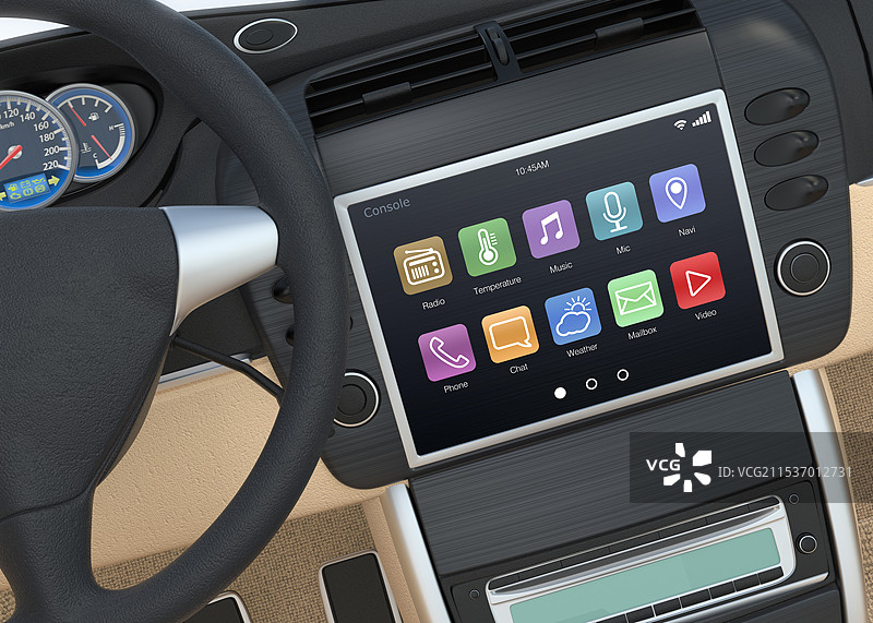 智能汽车导航系统显示应用程序图片素材