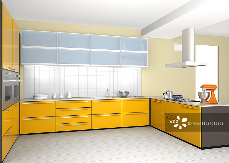 现代厨房室内设计图片素材