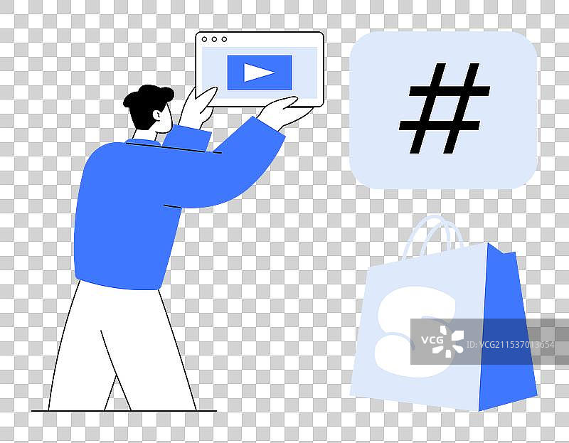 数字营销与视频社交媒体和电子商务图片素材