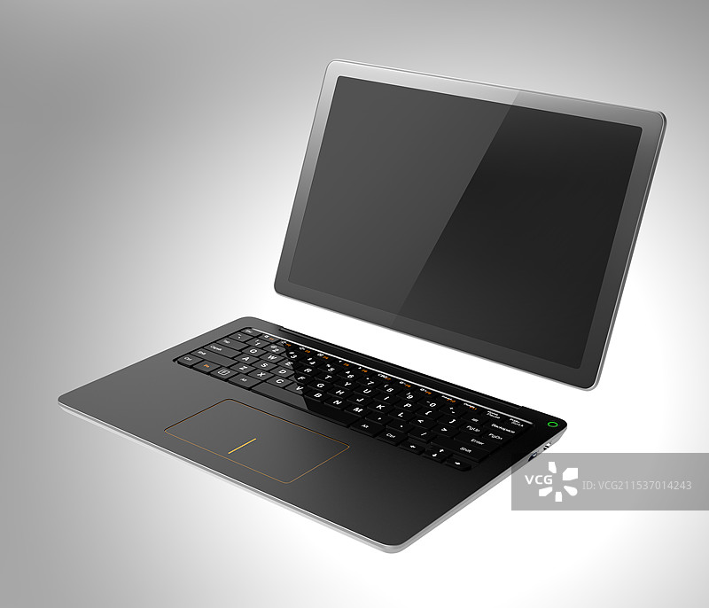 可拆卸笔记本电脑分离为平板和键盘图片素材