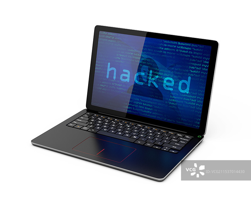 被黑客攻击的笔记本电脑图像图片素材