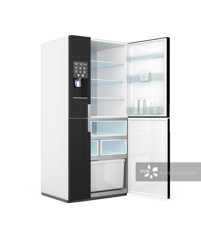 带冰块分配器的智能冰箱图像图片素材