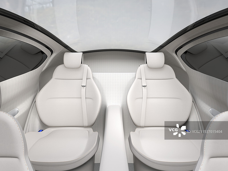 豪华自动驾驶车辆的后座图像图片素材