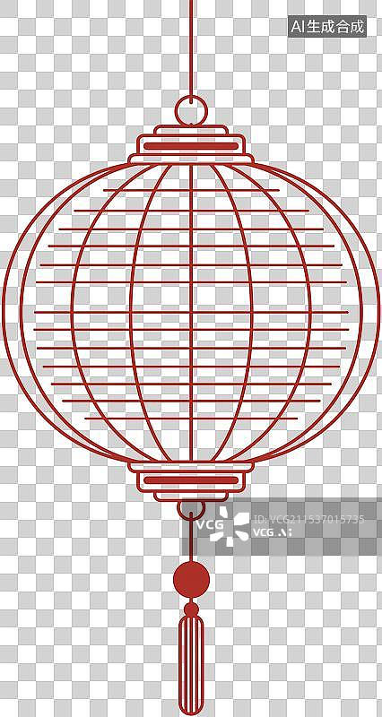 【AI数字艺术】中国风红灯笼图案图片素材