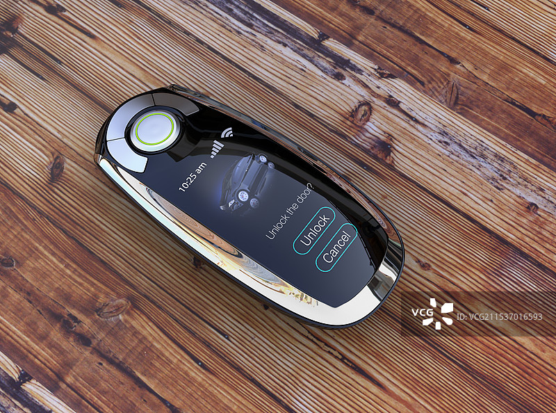 驾驶座上的智能入钥匙。图片素材