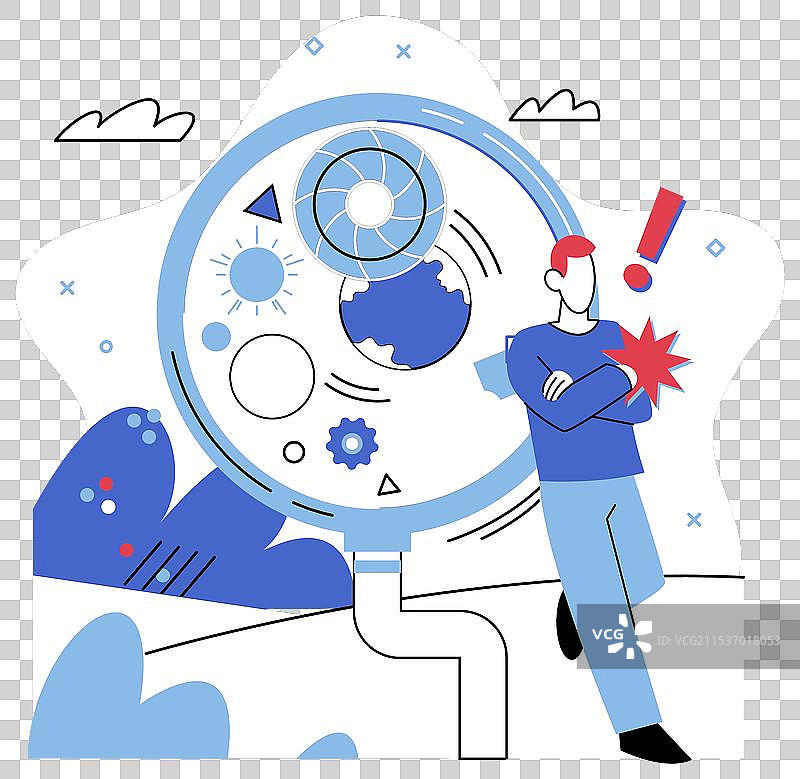 深刻的反思与不确定性联结在一起图片素材