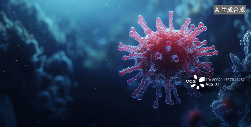 【AI数字艺术】病毒病菌细菌细胞特写图片素材