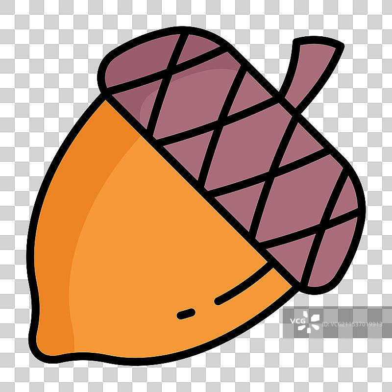 现代风格的橡果秋季栗子图标图片素材