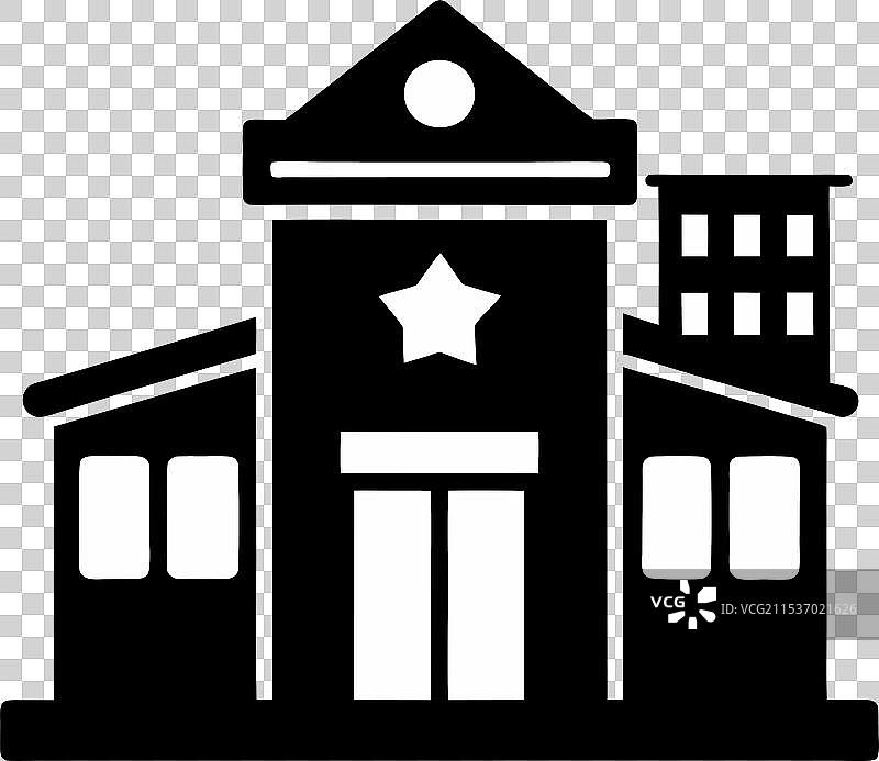 警察局剪影图片素材