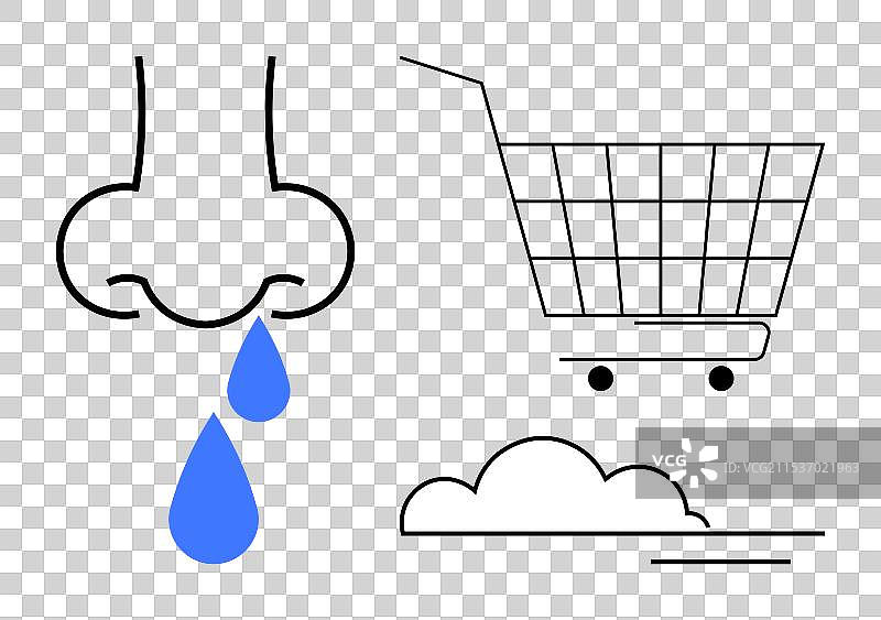 抽象的人鼻子与水的表现图片素材