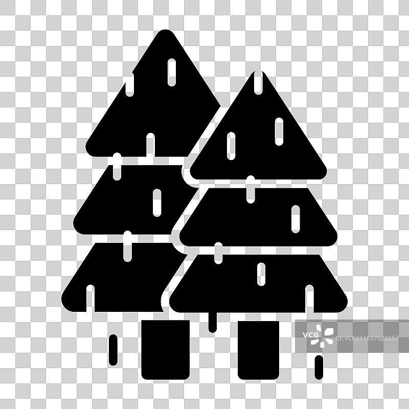 现代风格的树木植物生态图标图片素材