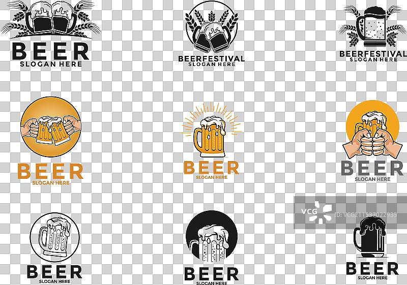 啤酒标志和徽章的集合图片素材