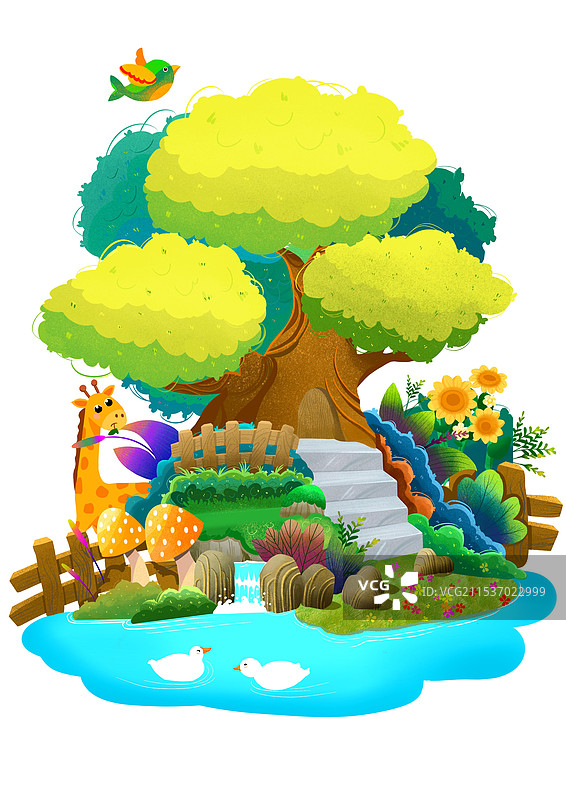 儿童插画小场景图图片素材