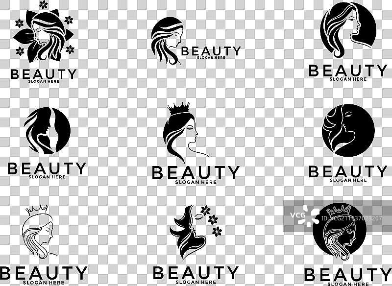 美容女性标志集合图片素材