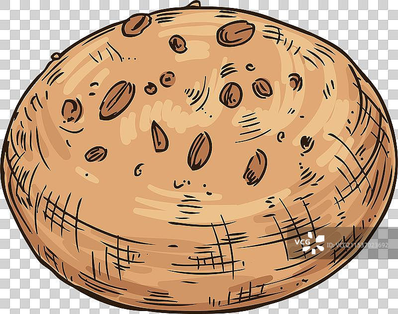 手绘芝麻包草图 烘焙面包图片素材