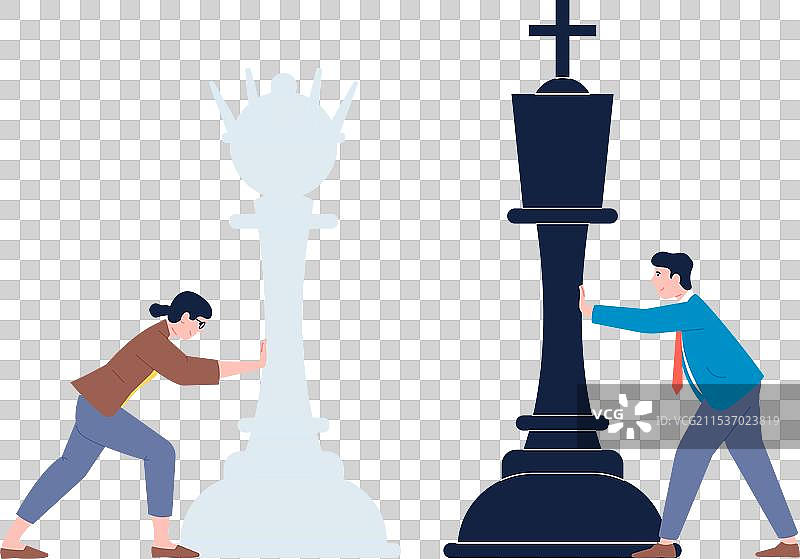 棋局比赛，人物移动大棋子图片素材