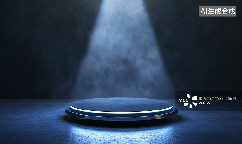 【AI数字艺术】暗色的黑色背景，配有简约的产品展台，突显电子商务和商业的概念。图片素材