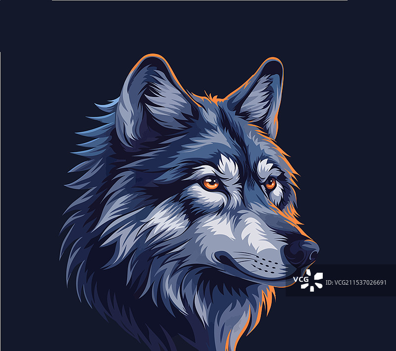 凶猛的狼 动物插画图片素材