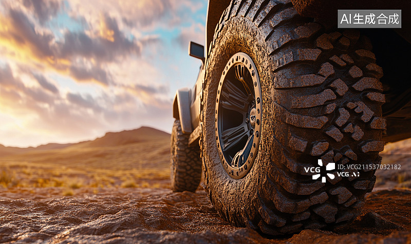 【AI数字艺术】越野轮胎特写图片素材