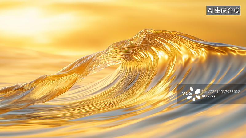 【AI数字艺术】金色浪潮抽象背景图片素材